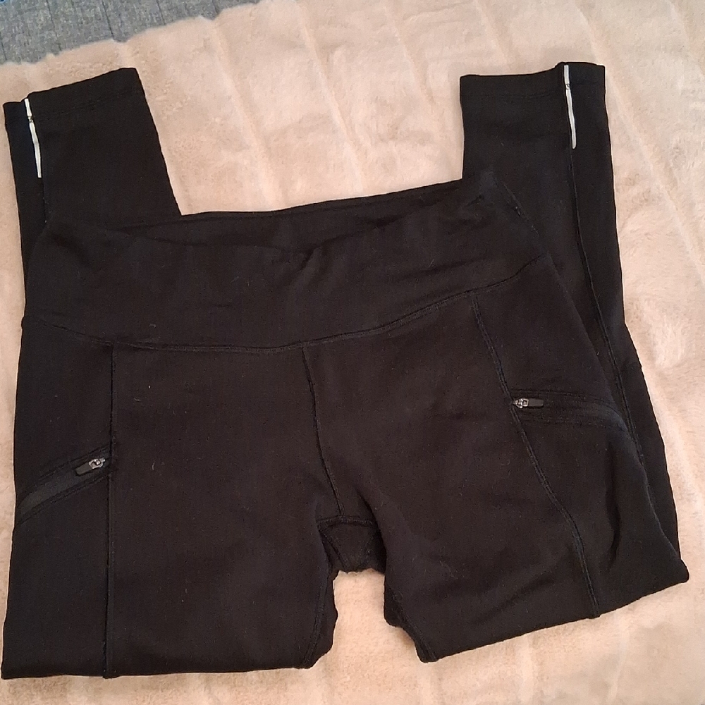 Active Life Black Fleece Lined Leggings with Zipper Pockets